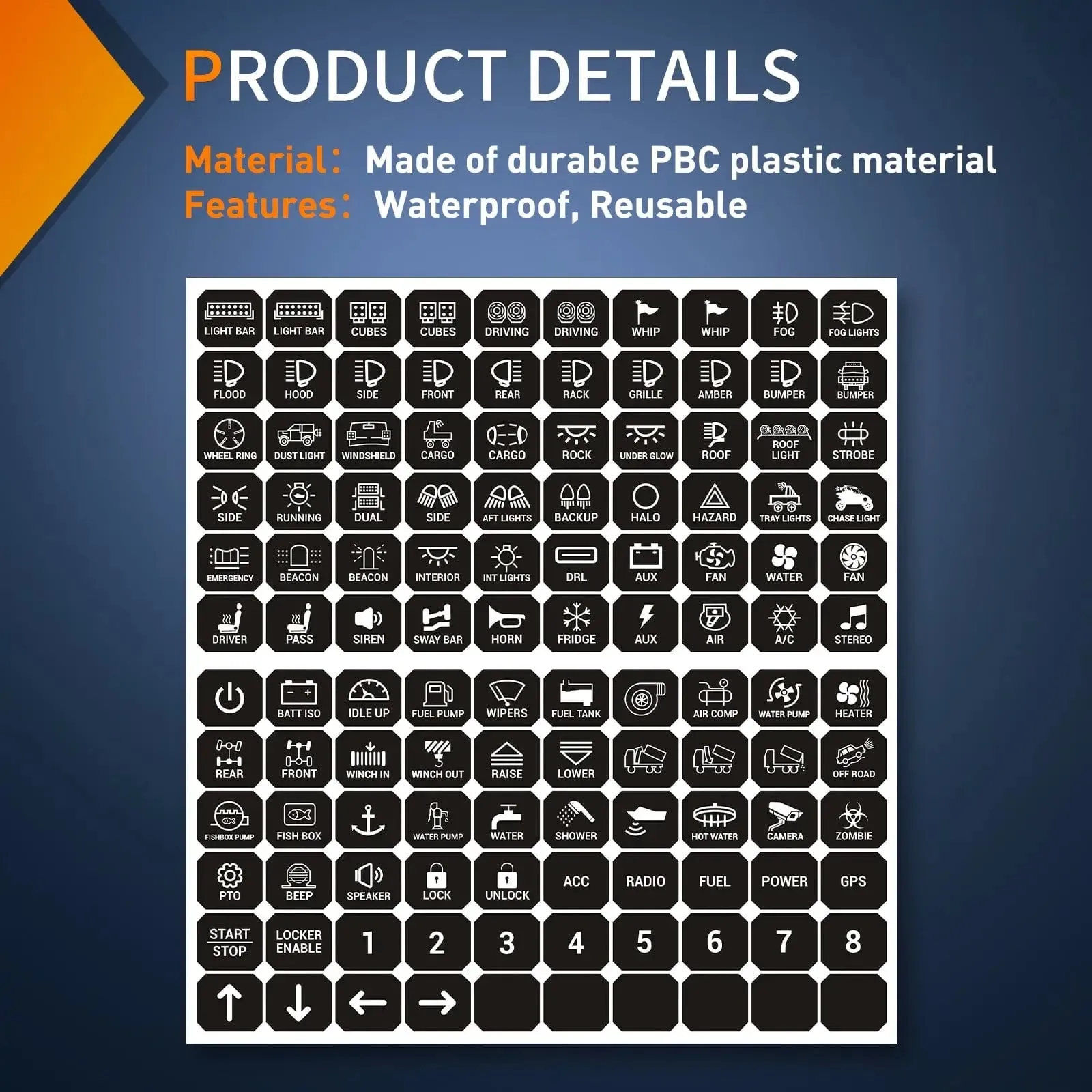 120PCS Switch Panel Stickers For 6/8 Gang Switch Panel