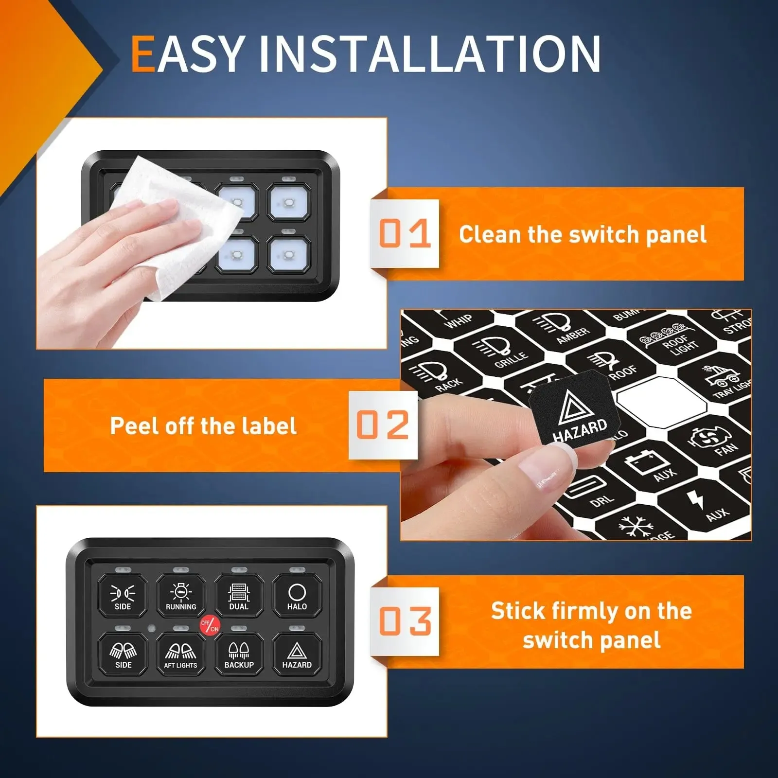 120PCS Switch Panel Stickers For 6/8 Gang Switch Panel