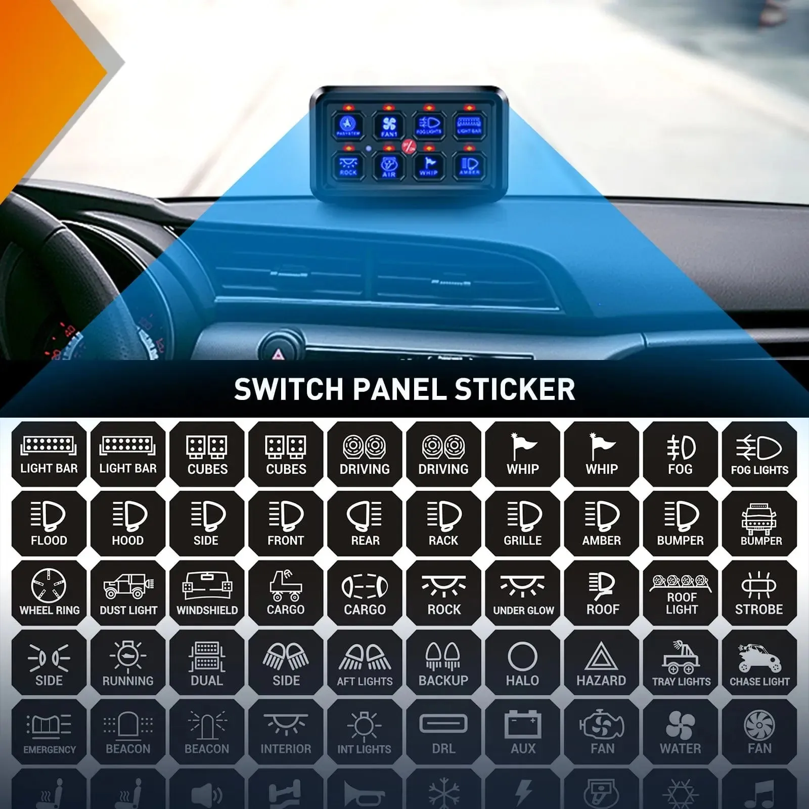 120PCS Switch Panel Stickers For 6/8 Gang Switch Panel