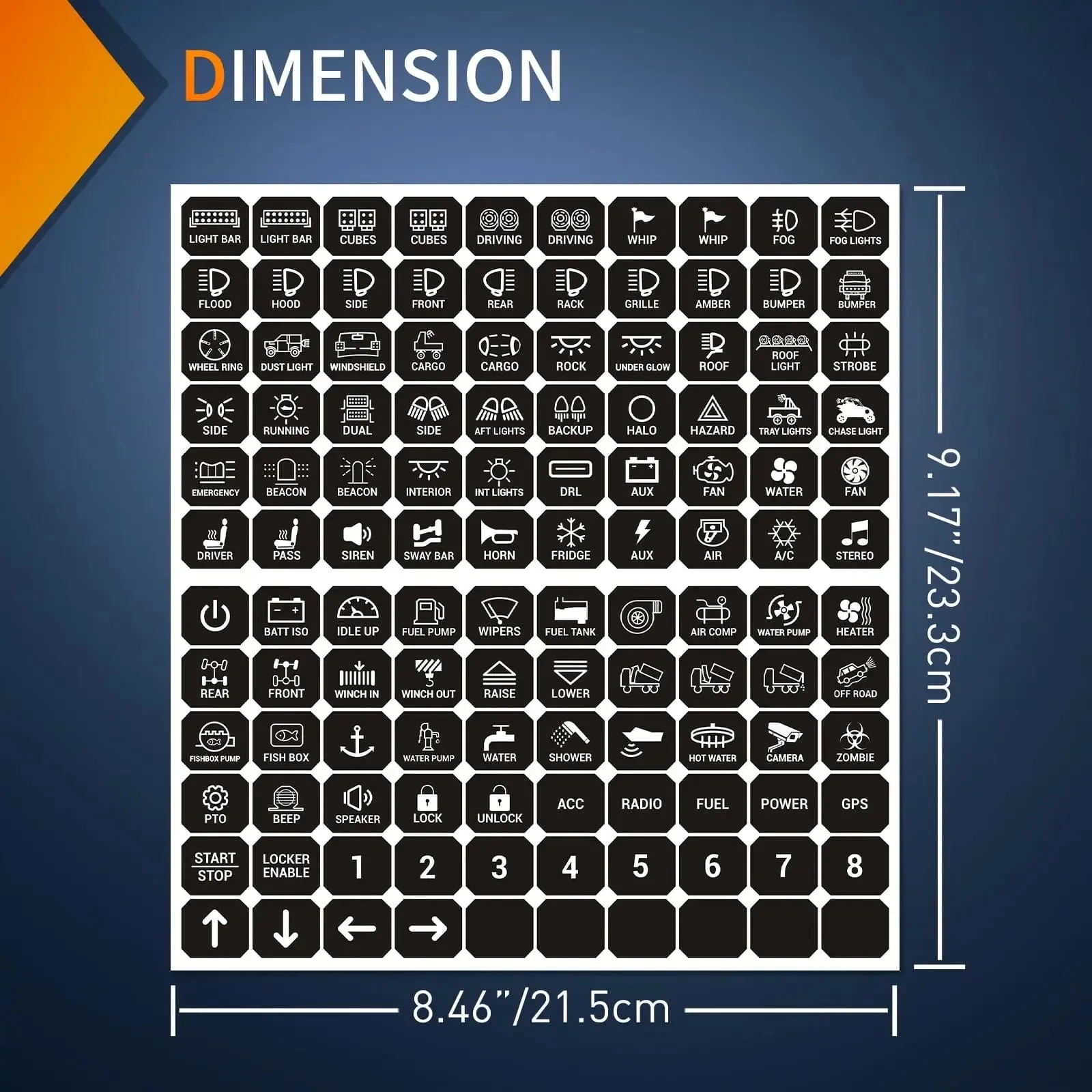 120PCS Switch Panel Stickers For 6/8 Gang Switch Panel
