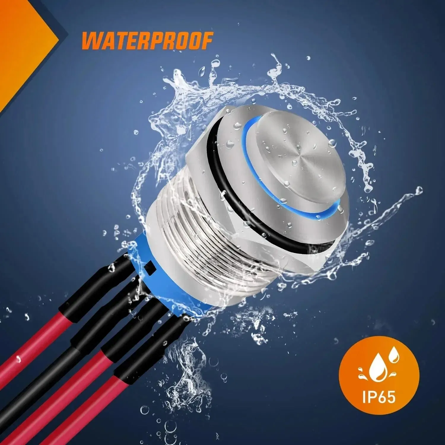 12mm 12V Waterproof ON Off Latching Push Button Switch