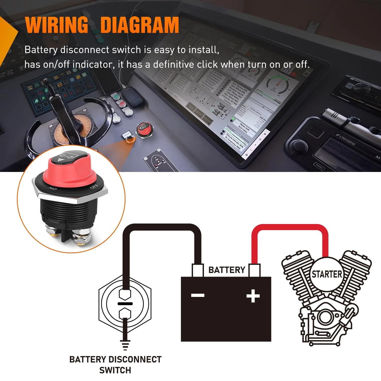 200A ON/OFF Disconnetc Battery Switch