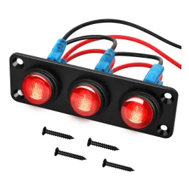 3Gang 3Pin Pre-wired Toggle Switch Panel Red