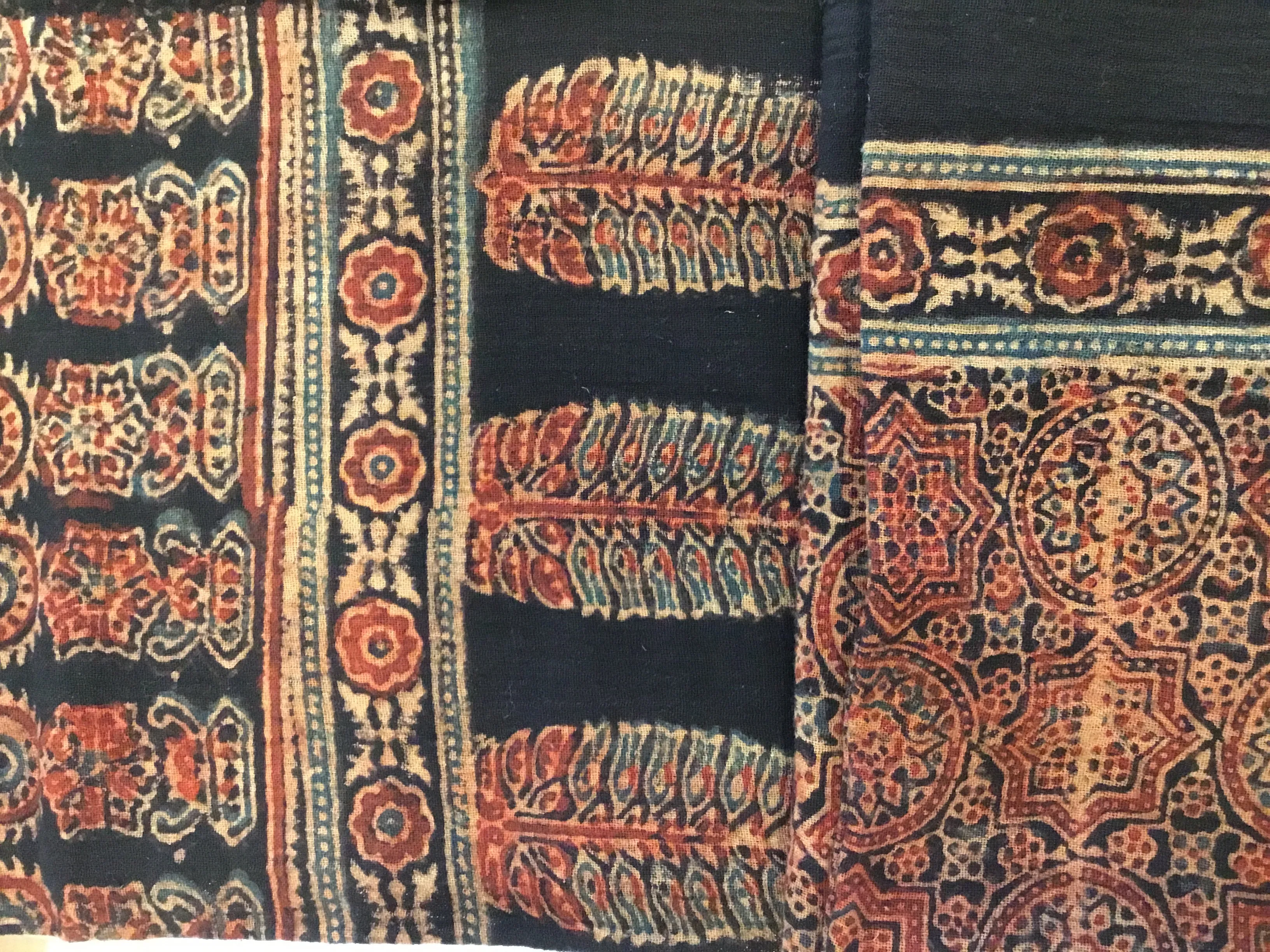 Ajrakh Organic Cotton Scarf - Russet Tile