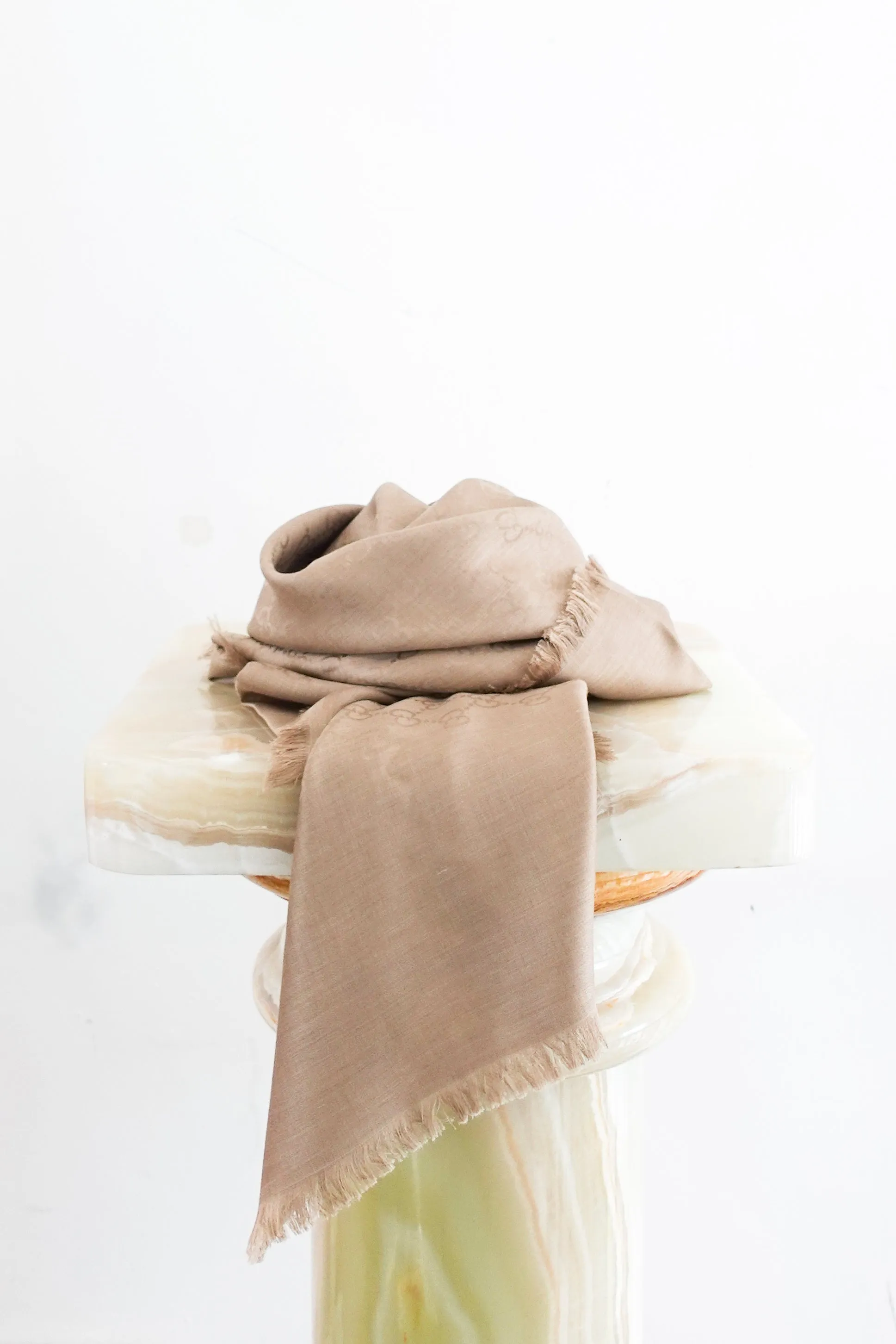 Beige monogram scarf £225
