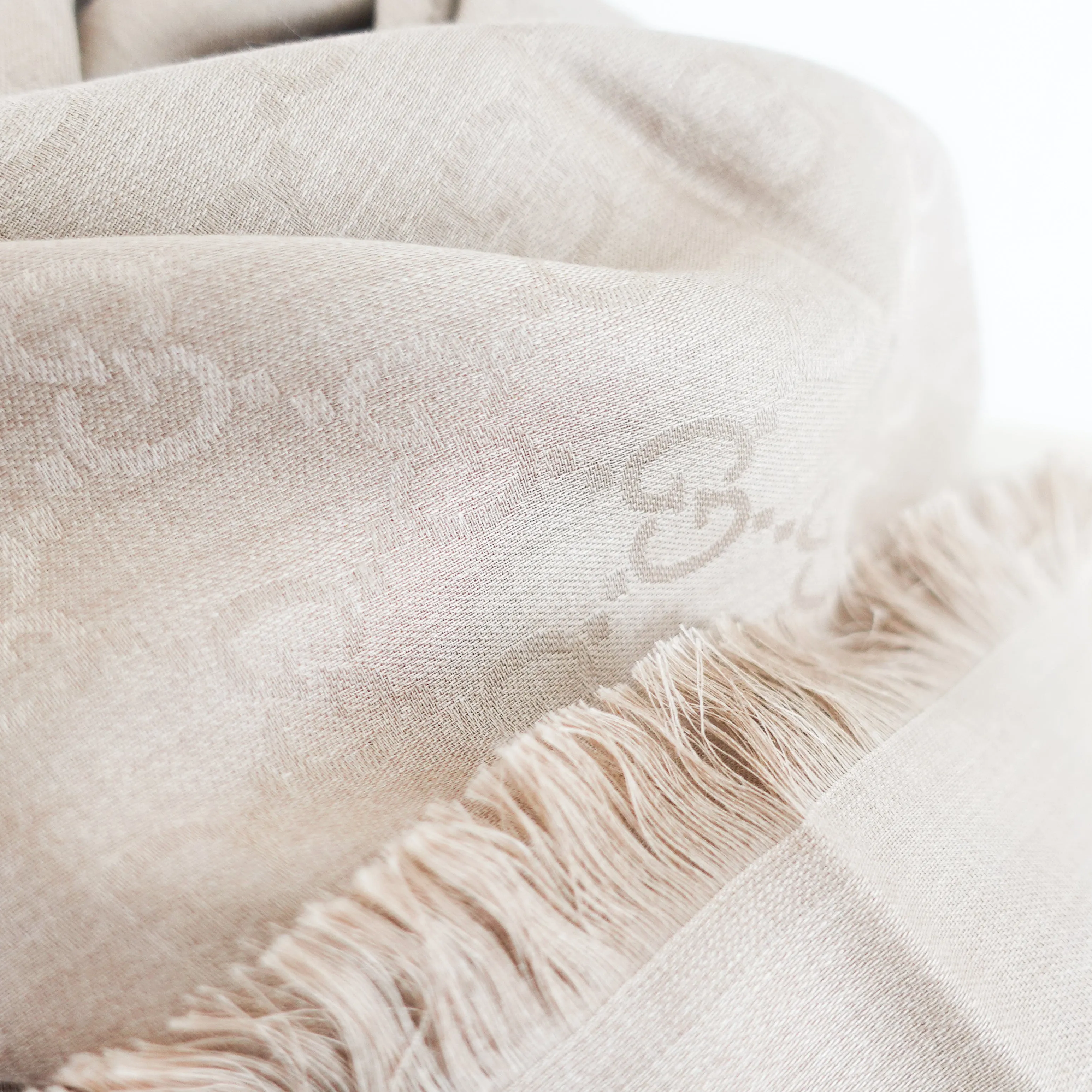 Beige monogram scarf £225