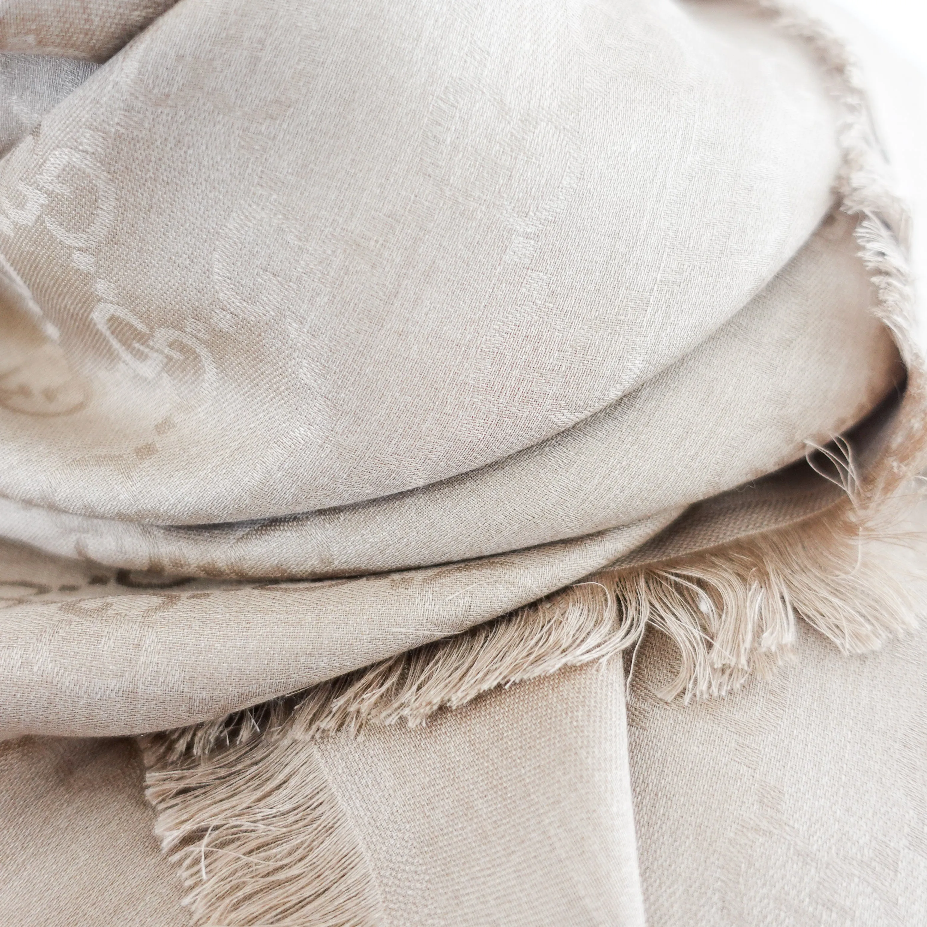 Beige monogram scarf £225