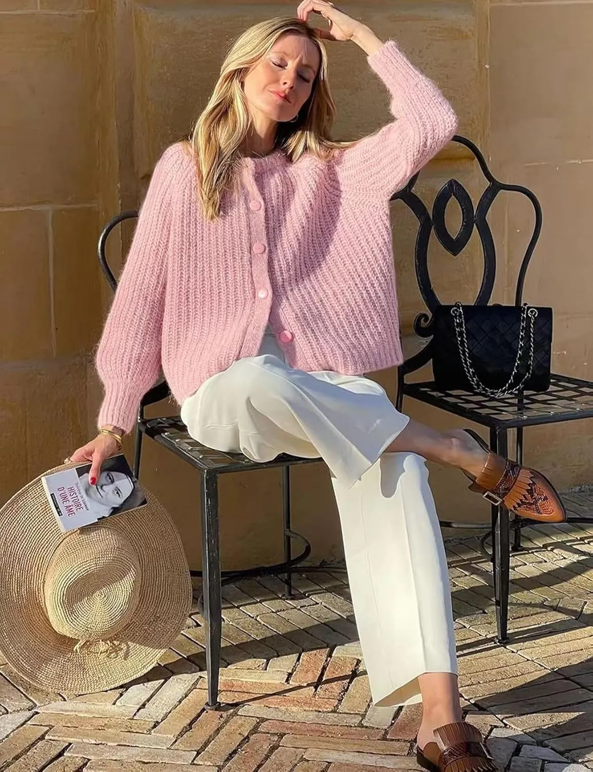 Cardigan Sweaters for Women Chunky Knit Cardigans Long Sleeve Button Sweater Jacket 2024 Fall Winter