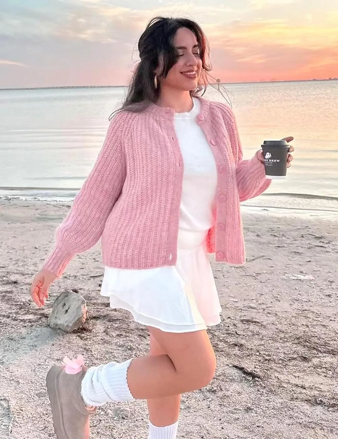 Cardigan Sweaters for Women Chunky Knit Cardigans Long Sleeve Button Sweater Jacket 2024 Fall Winter