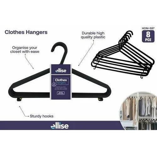 Clothes Coat Hangers - Black