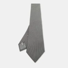 Dior Homme Grey Patterned Silk Classic Tie