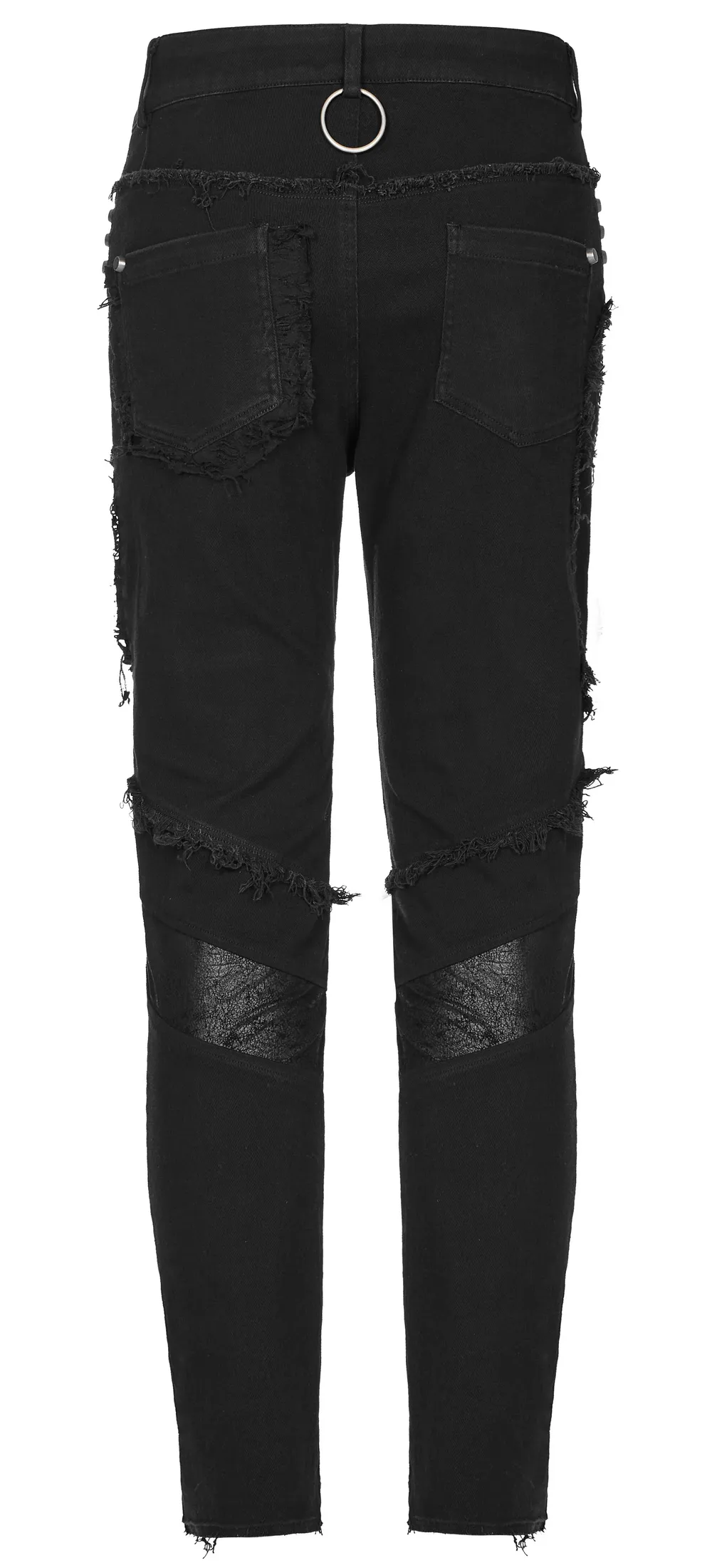Edgy Distressed Black Denim Gothic Pants