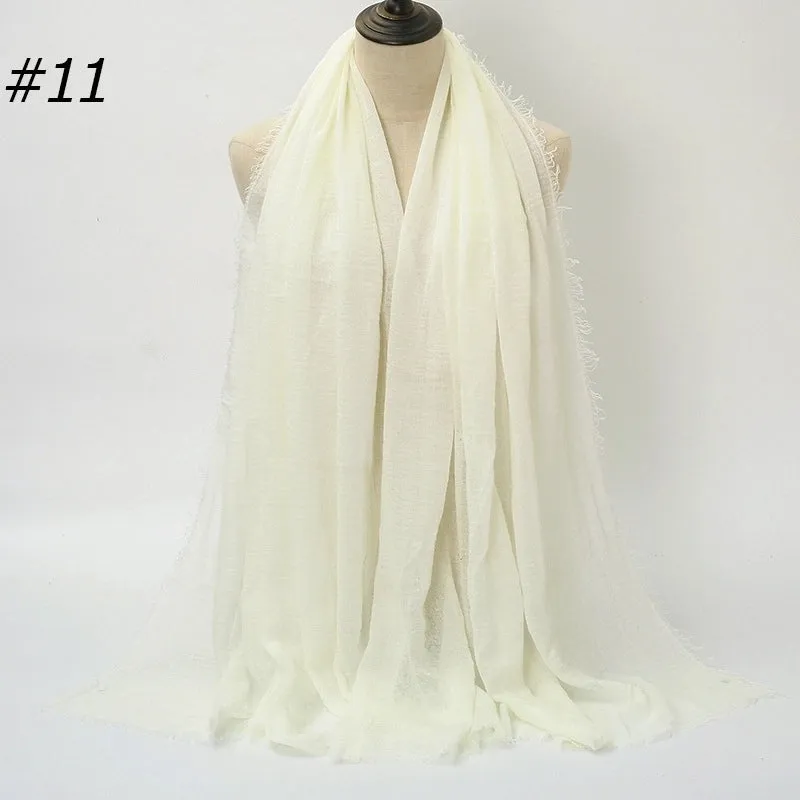 Fashion Solid Color Cotton Pashmina Scarves