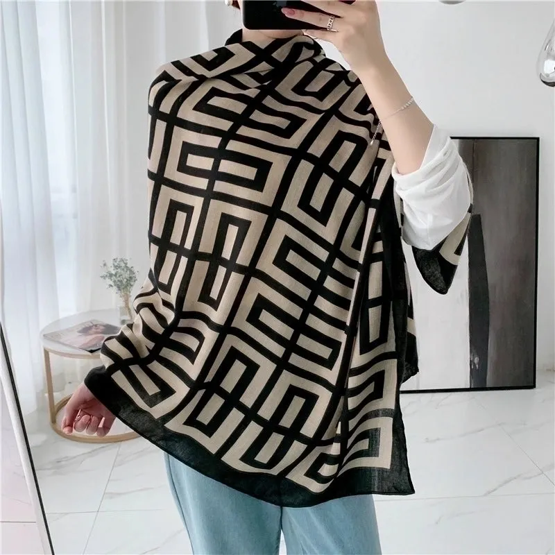Fashion  Wild Super Large Sunscreen Silk Scarf