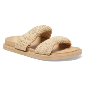 Gigi Slide in Tan Raffia