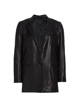 Leather Blazer in Black