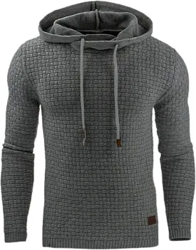 Men's Geometric Print Hooded Sweatshirt Casual Aztec Printing Sweatshirt Fashion Button Down Retro Streetwear