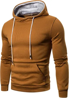 Men's Gym Workout Active Pullover Lightweight Hoodies Long Sleeve Casual Hooded Sweatshirt with Pockets Fleece Hoody