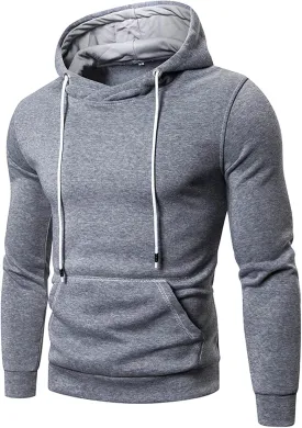 Men's Gym Workout Active Pullover Lightweight Hoodies Long Sleeve Casual Hooded Sweatshirt with Pockets Fleece Hoody
