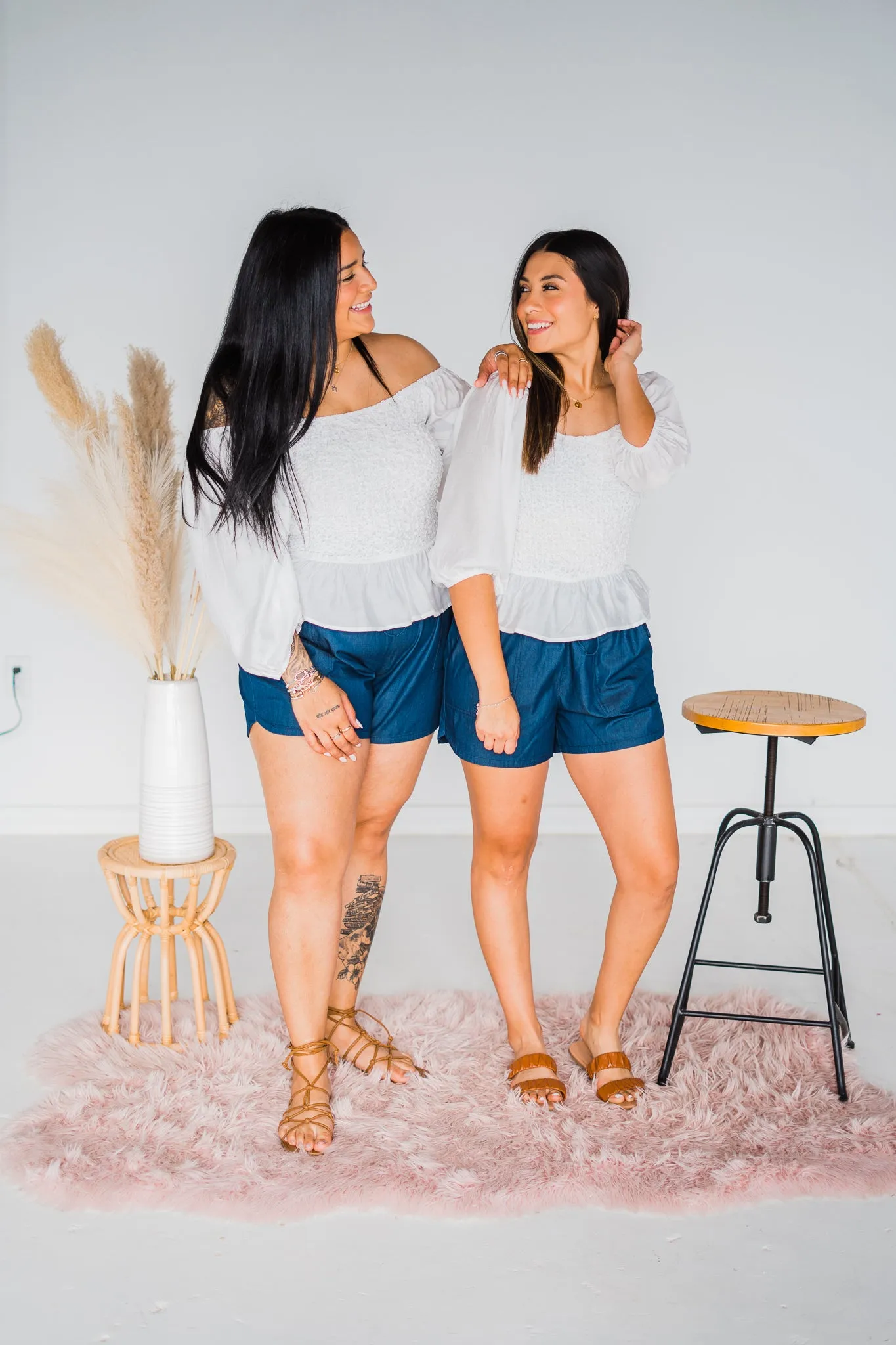 Navy Lightweight Denim Shorts