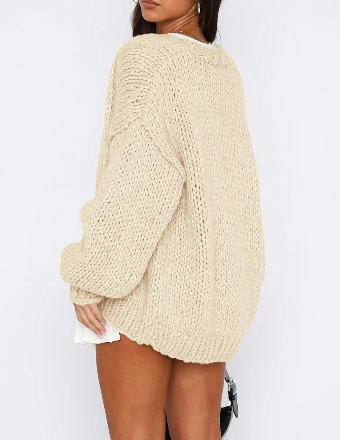 PRETTYGARDEN Womens Cardigan Sweaters 2025 Spring Fall Trendy Chunky Knit Outerwear Outfits Fashion Long Sleeve Cardigans