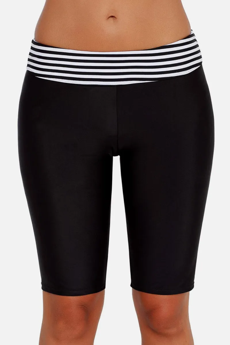 Striped Waistband Short Swim Bottom