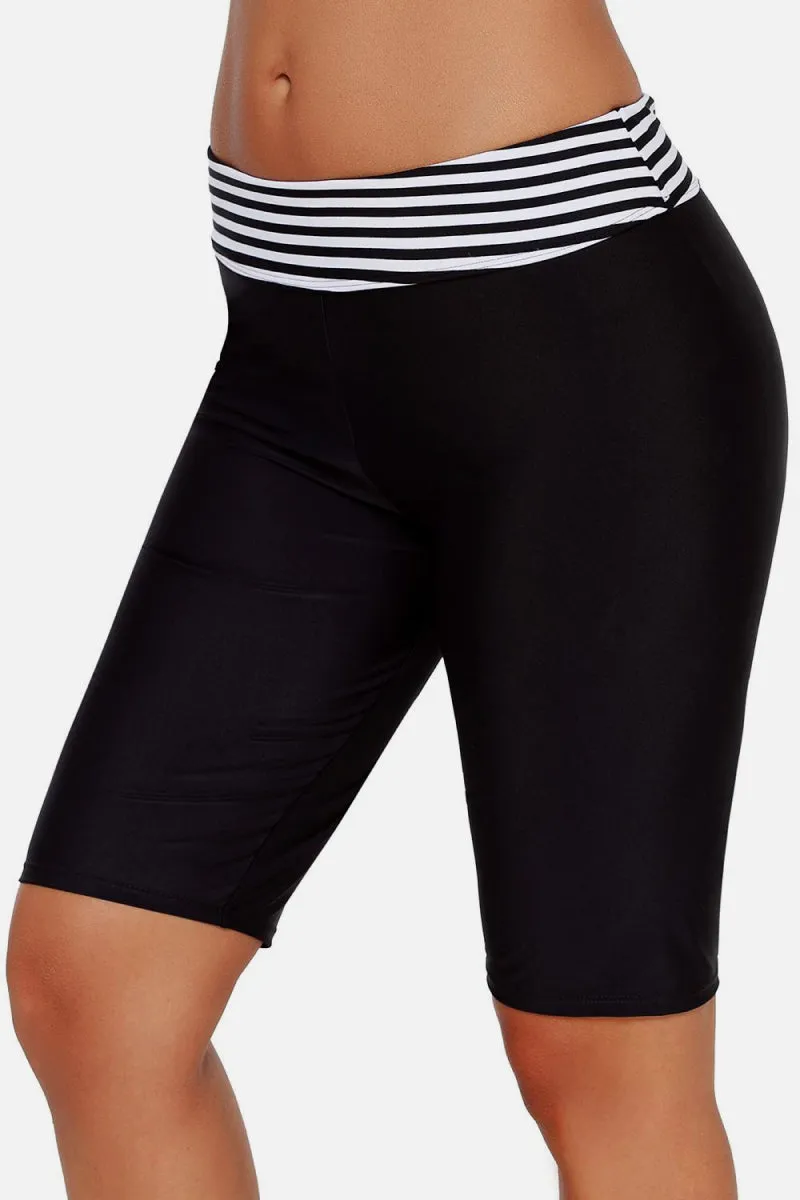 Striped Waistband Short Swim Bottom