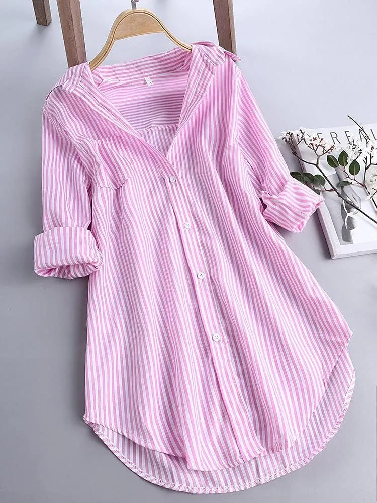 Summer Tops for Women Plus Size Boho Tops Rolled 3/4 Length Sleeve Loose Fit Blouse Vintage Tees Linen Womens Clothing