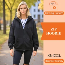 Zip Hoodie PDF Sewing Pattern
