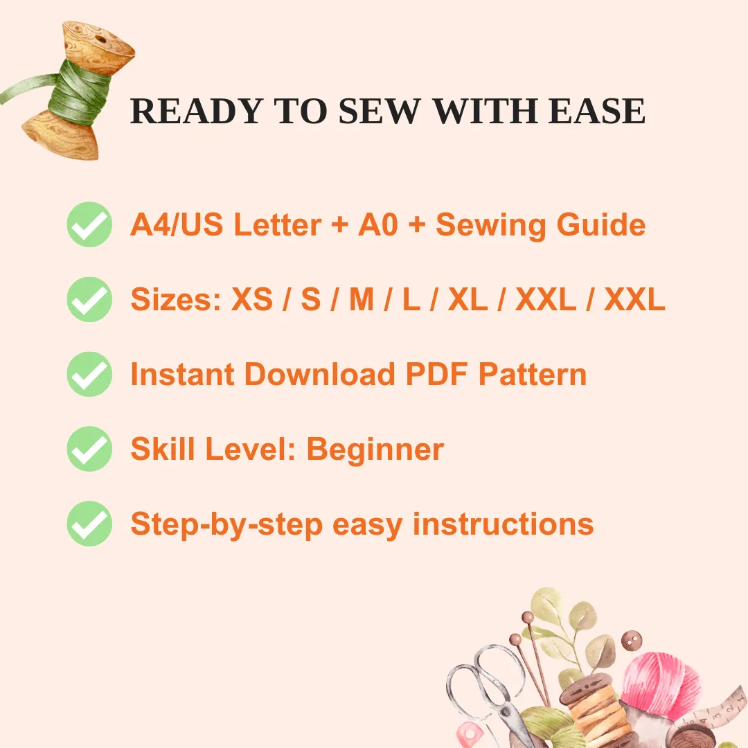 Zip Hoodie PDF Sewing Pattern